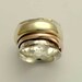 Wedding band - Spinner ring - Sterling silver with yellow and rose gold meditation band - Wonderland forever.