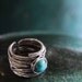 Engagement ring - Sterling silver and rose  gold ring with blue opal gemstone - Imagine life in peace 2