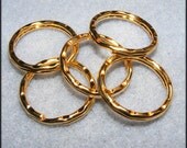 Gold Hammered Key Rings 5pk / 1 Inch / Ships from the US