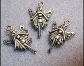 Fairy Pewter Charms / 3 Piece Set / Silver Fairy Charms / Ships from the US