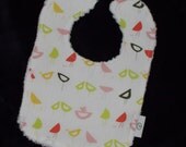 Red Little Birds Chenille Bib - Organic
