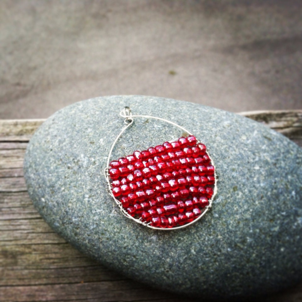 Pomegranate Seed Bead Pendant for Spring 2013