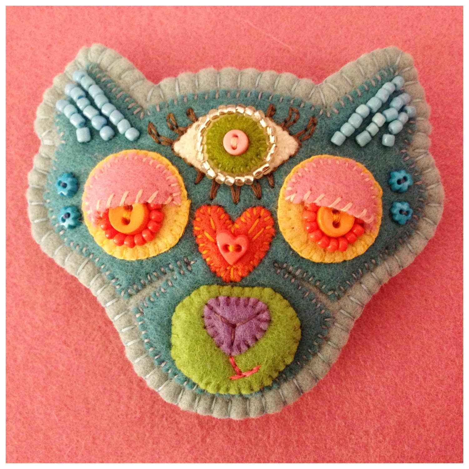 Bear and Fox Love-child Hair Clip