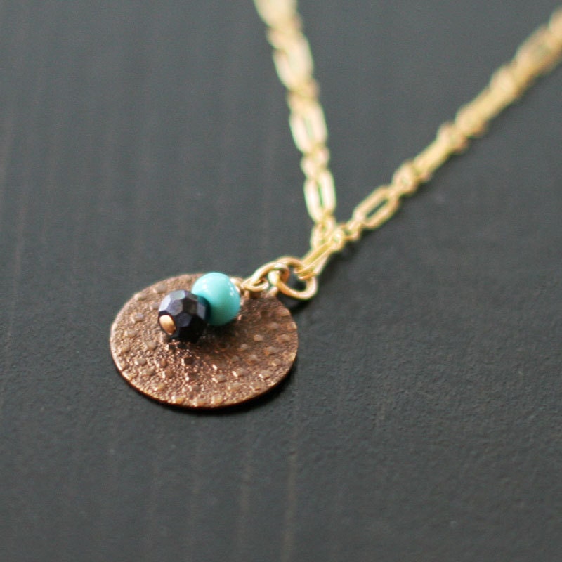 oaxaca - gold textured necklace by elephantine