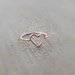 Rose Gold Heart Ring - Open Heart Ring - 14K Rose Gold Heart Ring