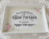 French Tray, Hand Painted, Distressed Wood, Serving and Display, ECS, CSSTeam