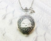 Silver Locket Necklace - The ORIGINAL Honey Bee Queen Bee LOCKET - Jewelry by BirdzNbeez- Birthday Best Friend Wedding Gift