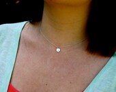Small initial necklace - hand stamped jewelry
