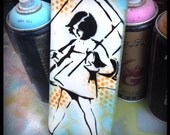 Original Graffiti Art Painting on Handmade Canvas Pop Art  Salt Girl