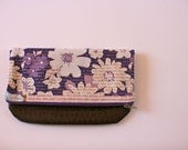 Faux Leather Trimmed Clutch