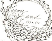 original handwritten illustration- you and me
