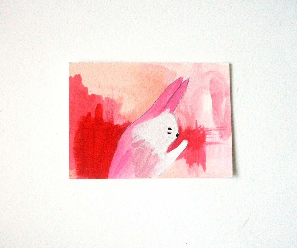 original small painting illustration - rabbit