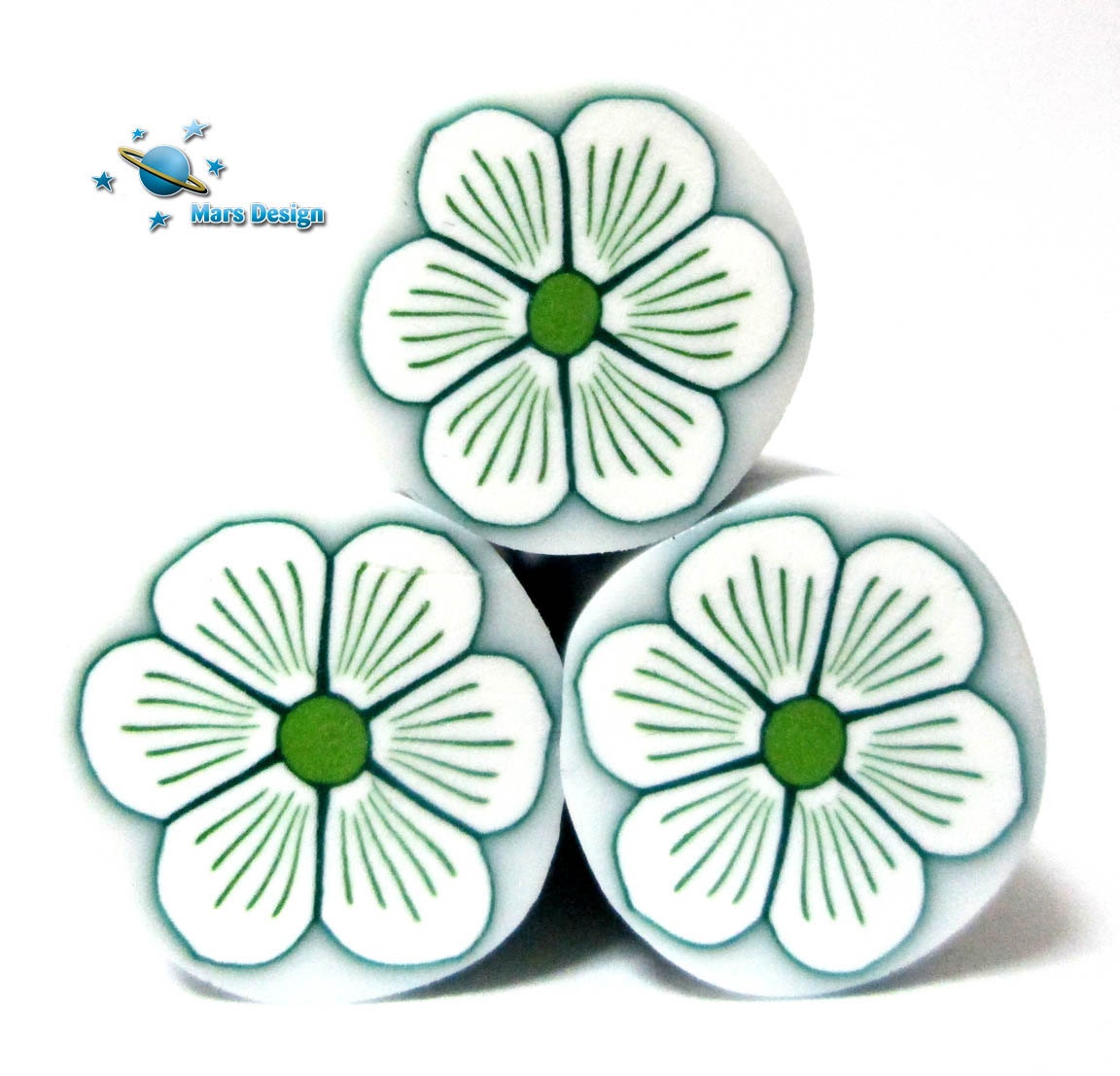 SALE - Set of 3   MINI flower  canes-  polymer clay  canes