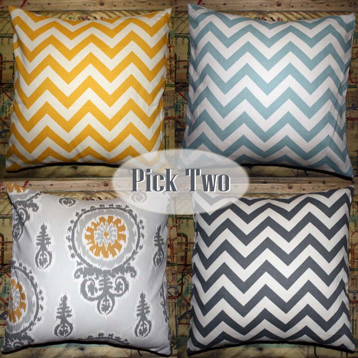 Chevron Pillow Cover Set of 2 Your Choice18" x 18"