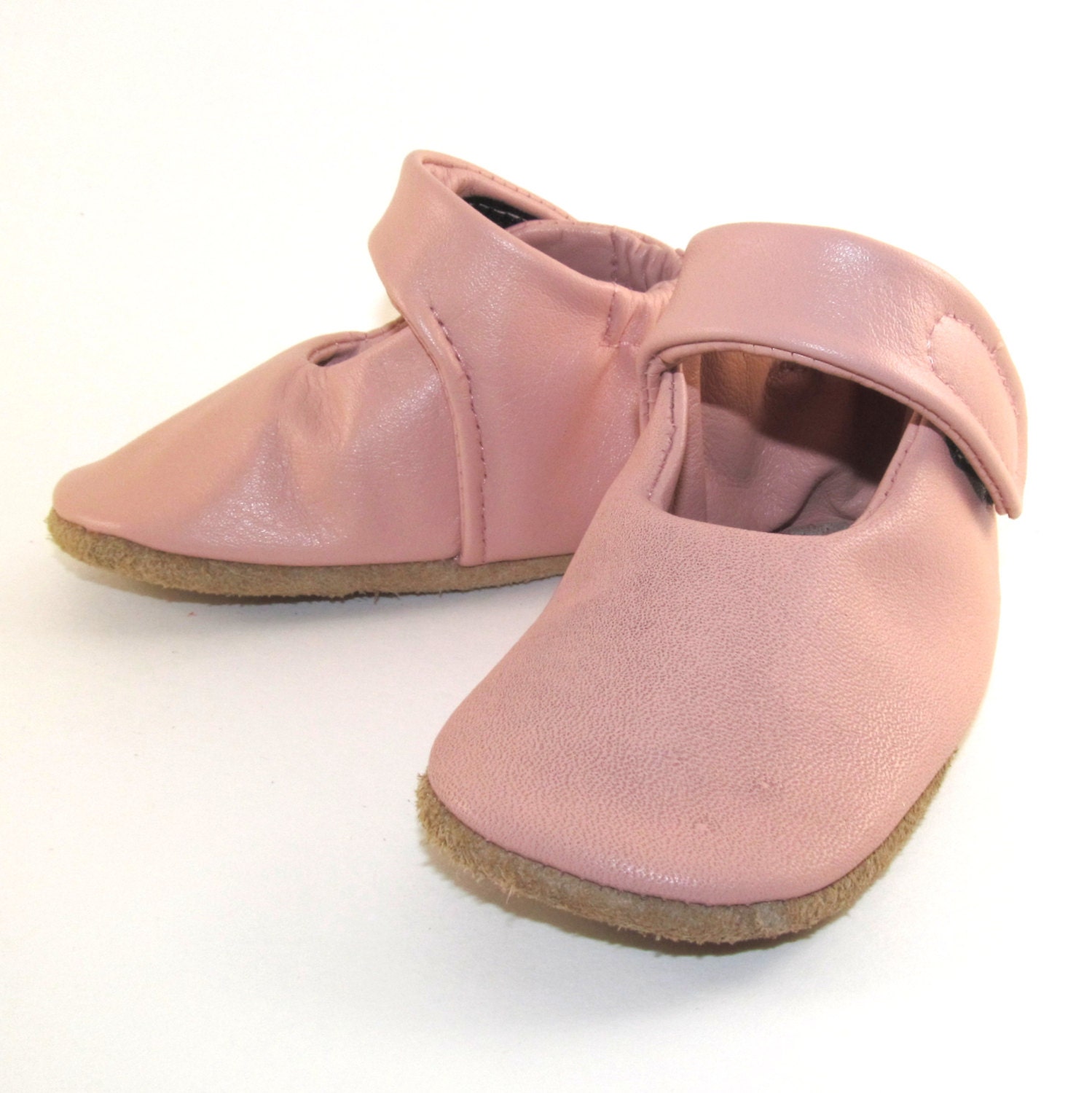 Leather Baby Shoes Mary Janes Pink 6 to 12 Month