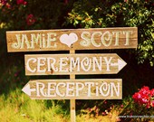 Rustic Wedding Signs Romantic Outdoor Weddings LARGE FONT Hand Painted Reclaimed Wood. Rustic Weddings. Vintage Weddings. Road Signs.