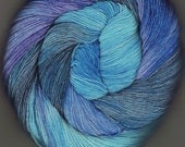 Fingering Sock 75/25 SW Merino / Nylon Immersion Dyed blue  turquoise purple Altair