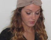 Light Brown  Twisted Turban Style Headband Twist Tan