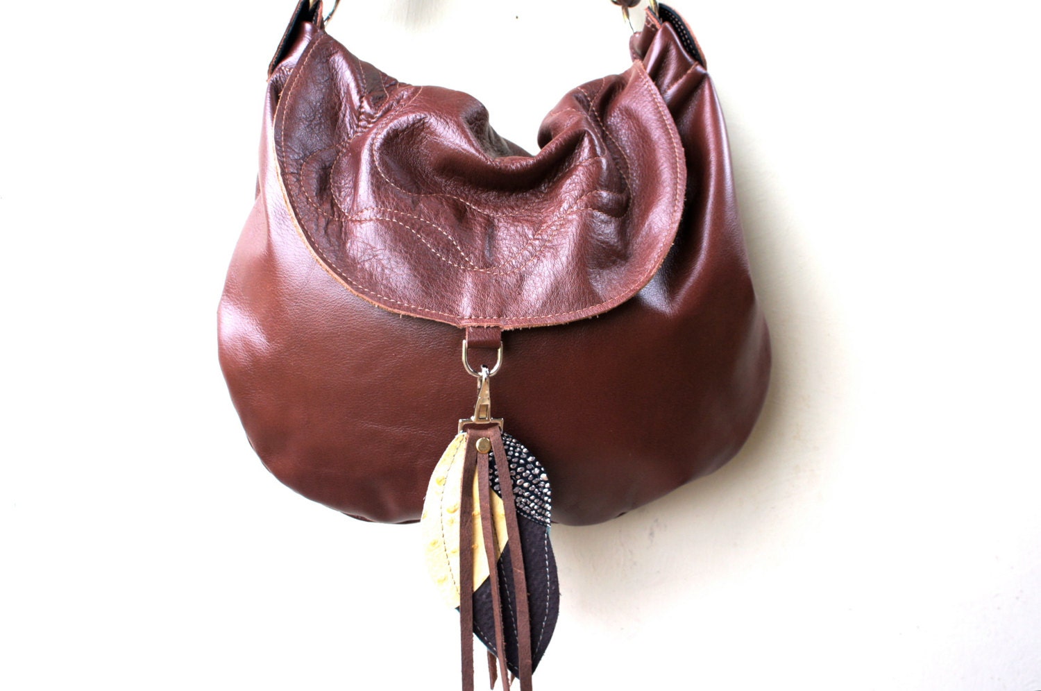 NEW//Lizzy/// in Whiskey Brown Leather with Two Way Strap