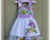 Custom Boutique Clothing  Easter Bunny Lavender Floral Jumper  Dress Girl 12m 18m 2T 3T 4T 5T 6 7 8