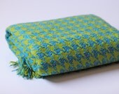 chartreuse and teal pendleton wool blanket