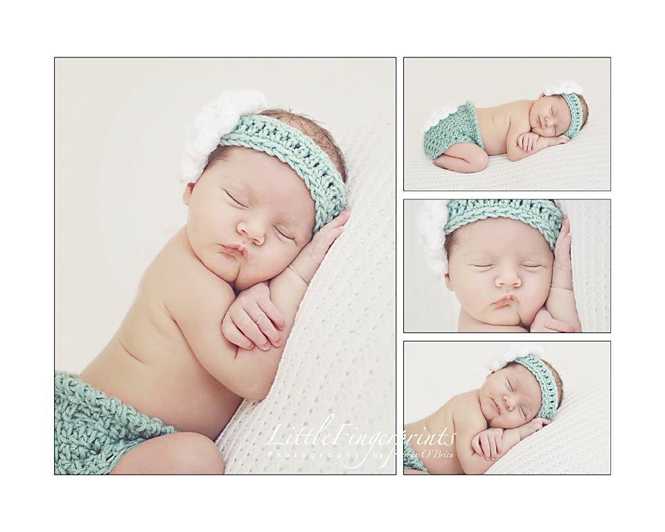 Baby Photography Prop Diaper Cover & Headband - Newborn 0 - 3 mths 3 - 6 mths  Photo Props  - Hand Crochet -  Choose Your Color