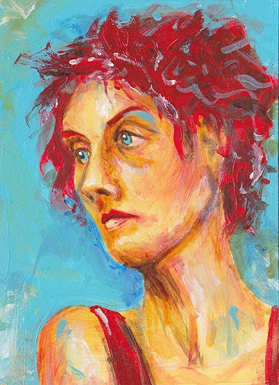Beautiful Red Head Painting