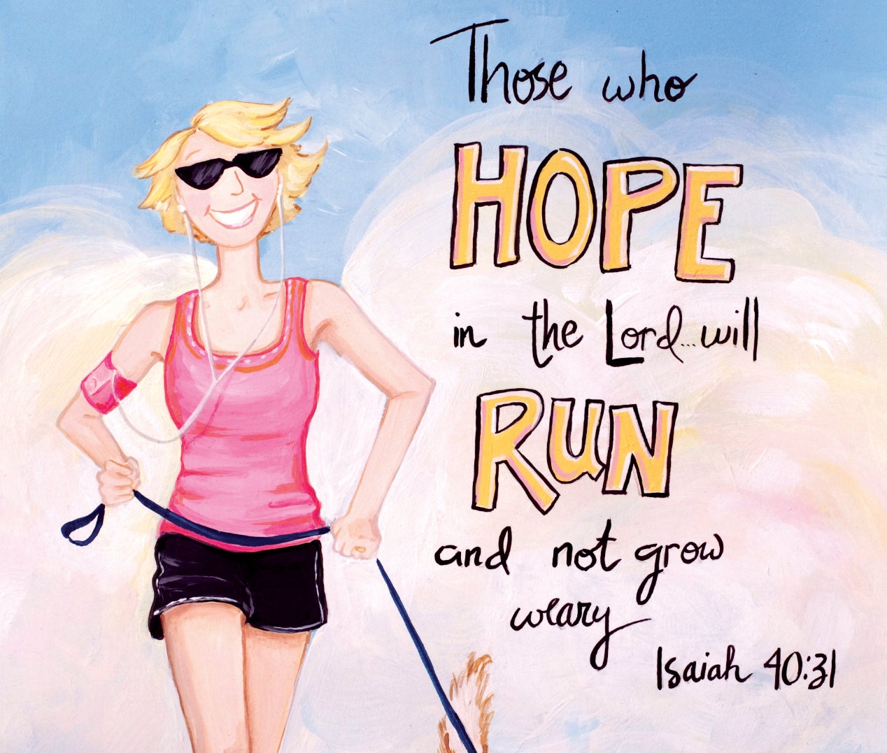 5x7 Running Art Print "Hope and Run" proceeds for Boston