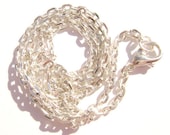 NEW NECKLACE, Silver ptd Steel, Flat Cable, Open Link, All Sizes, 1 Qty.