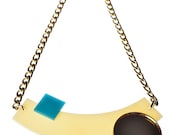 Cream Geometric Necklace,Plexiglass Jewelry,Statement Necklace,Choker,Lasercut Acrylic
