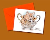 ATC ACEO Birthday card and envelope  Sterling the Mouse