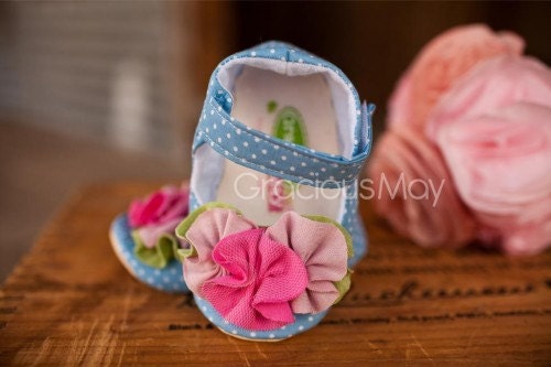 Bluebonnet Polka Dot Mary Jane Booties