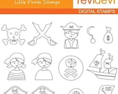 HALF PRICE SALE Little Pirate Stamps 07022.. Cute digistamp.. Commercial use cliparts