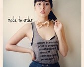 MADE TO ORDER. Large Jane Austen Novels Ladies' Racerback Tank in Coffee