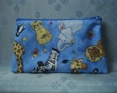 Blue Zoo Zipper Pouch