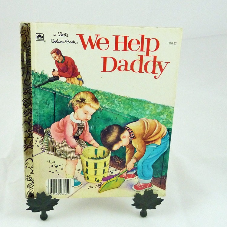 Sale We Help Daddy Vintage children's Little Golden Book 1990 very good condition
