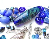 Bead Mojo Box, Glass Beads and Lampwork, Indigo