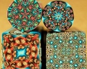KALEIDOSCOPE CLEARANCE LOT- Set of 4 Polymer Clay Canes -J