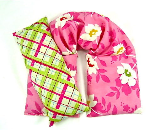 Neck Wrap Eye Pillow Set/ Hot/Cold Therapy,Heating Pad,Heat Pack,Rice Pack,Yoga,Microwave Heat Pack,Pink Floral