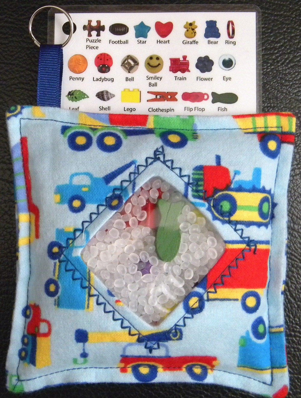 I Spy Bag - Mini with SEWN Word List and Detachable PICTURE LIST- Terrific Trucks