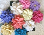 Wholesale Recycled Sweater Wool Flower Pins in Spring Colors