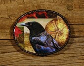 black crow fine art belt buckle - sea urchin