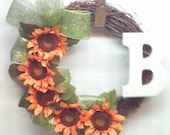 Sunflower Wreath- Front Door Wreath-Summer Wreath
