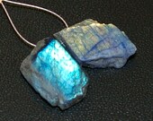 Pair Polished Labradorite Slice Briolettes