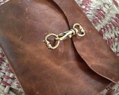 HUGE SALE Handmade Bronzed Clasp Leather Journal in Bomber Jacket Scrapbook Size - 11.5x9" FREE Monogram