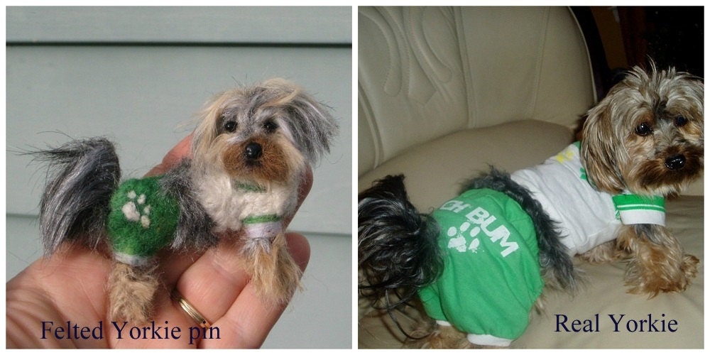 Custom Pet Portrait Pin / Your dog as a cute Pin / Needle Felt / Animal Sculpture Brooch