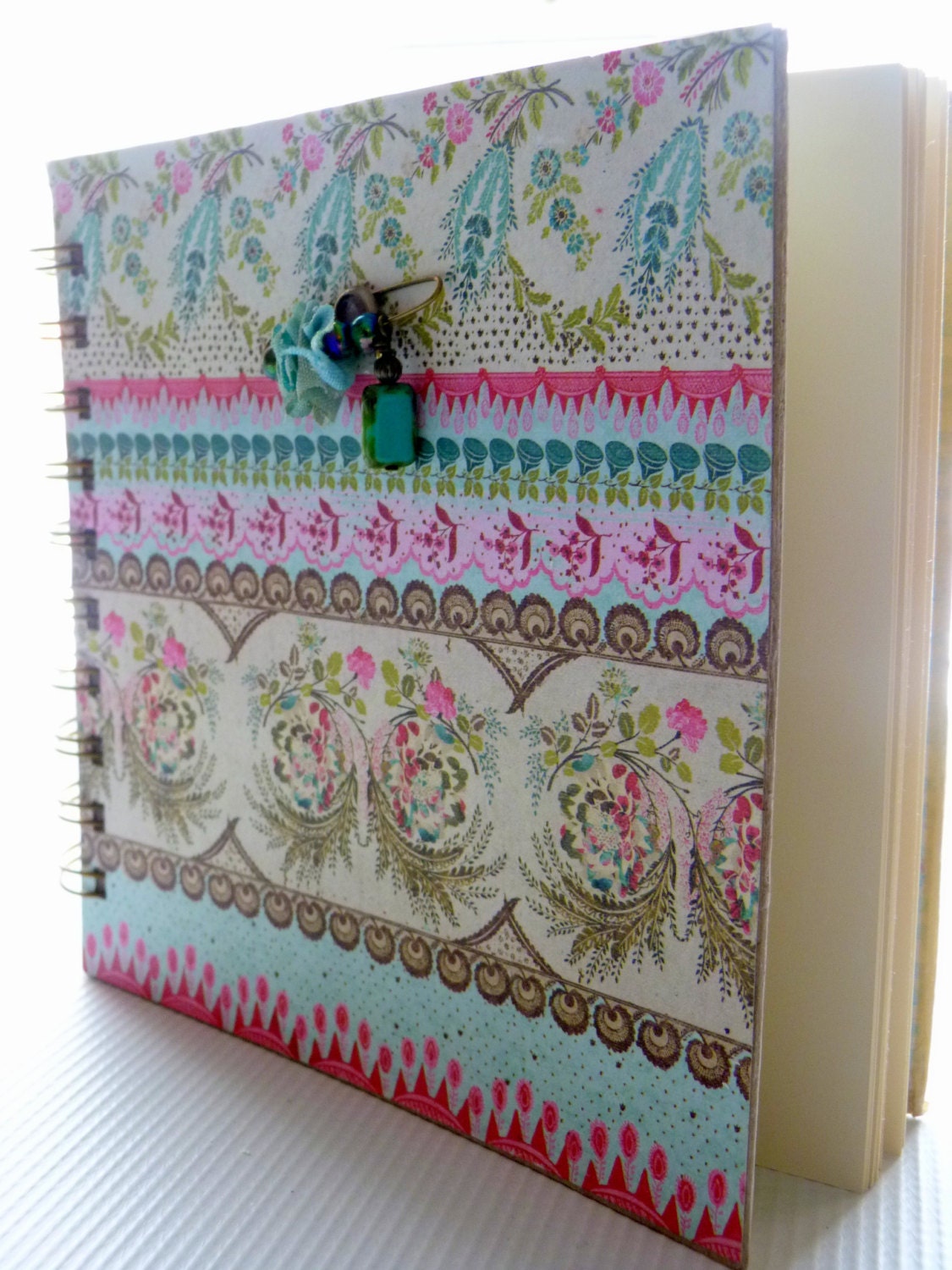 Journal, Spiral, Blank Pages, Handmade 6 x 6