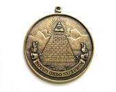 Illuminati Eye Pendant Antique Ox Brass Jewelry Findings - Ornament - Stamping - Pendant (D)