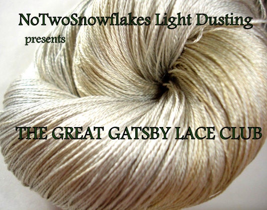 DEPOSIT  Gatsby Themed No Two Snowflakes Light Dusting Laceweight Yarn Club free US Shipping Handdyed Lace of the Month Yarn Customizeable