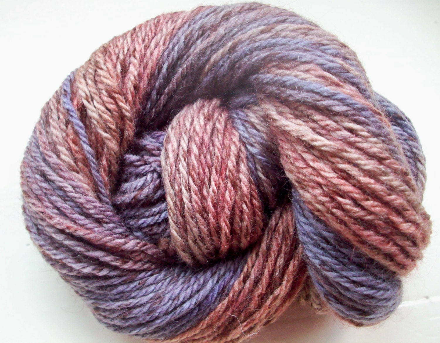 Hand painted yarn 50g earth tones caramel chocolate brown lilac grey tinge